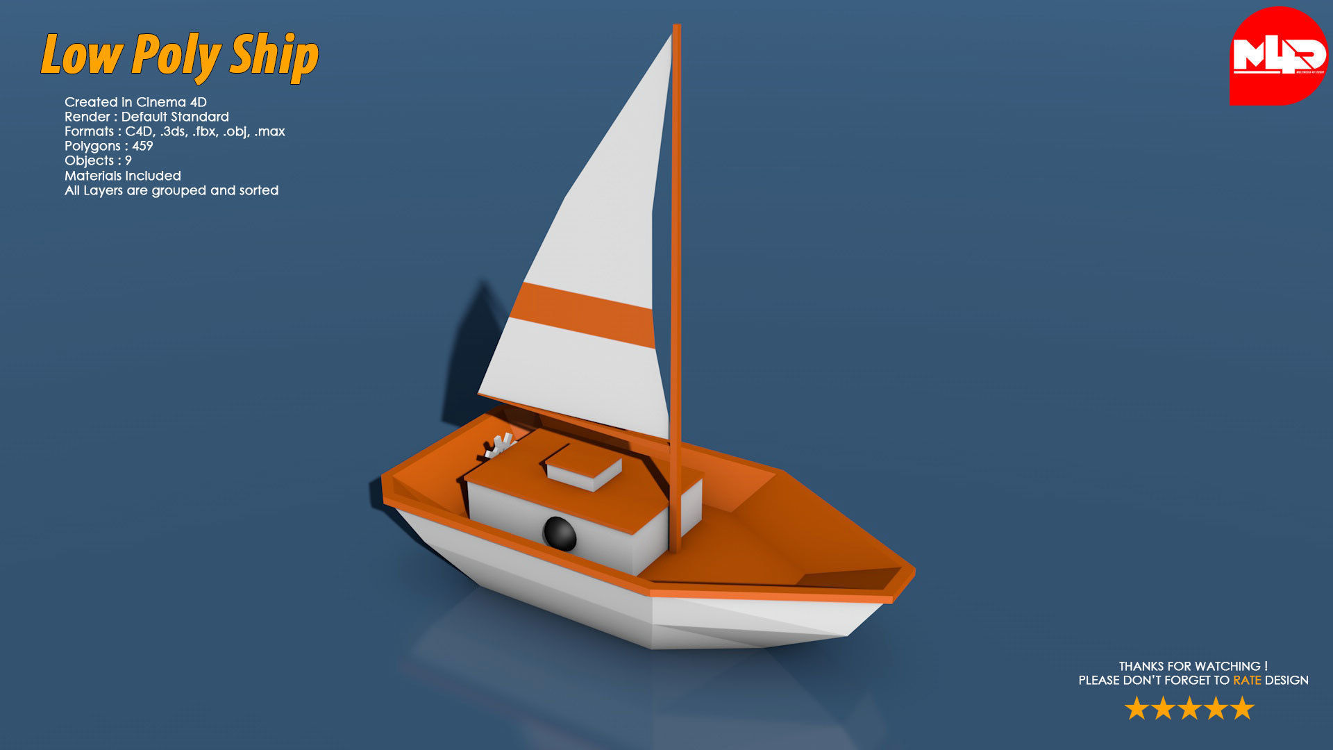 Low Poly Ship Pack Low-poly 3D model_6