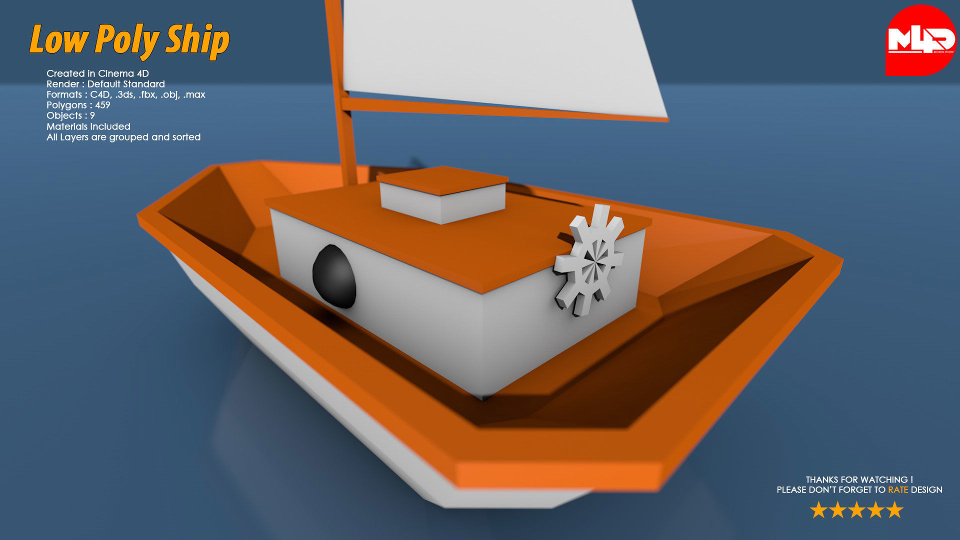 Low Poly Ship Pack Low-poly 3D model_10
