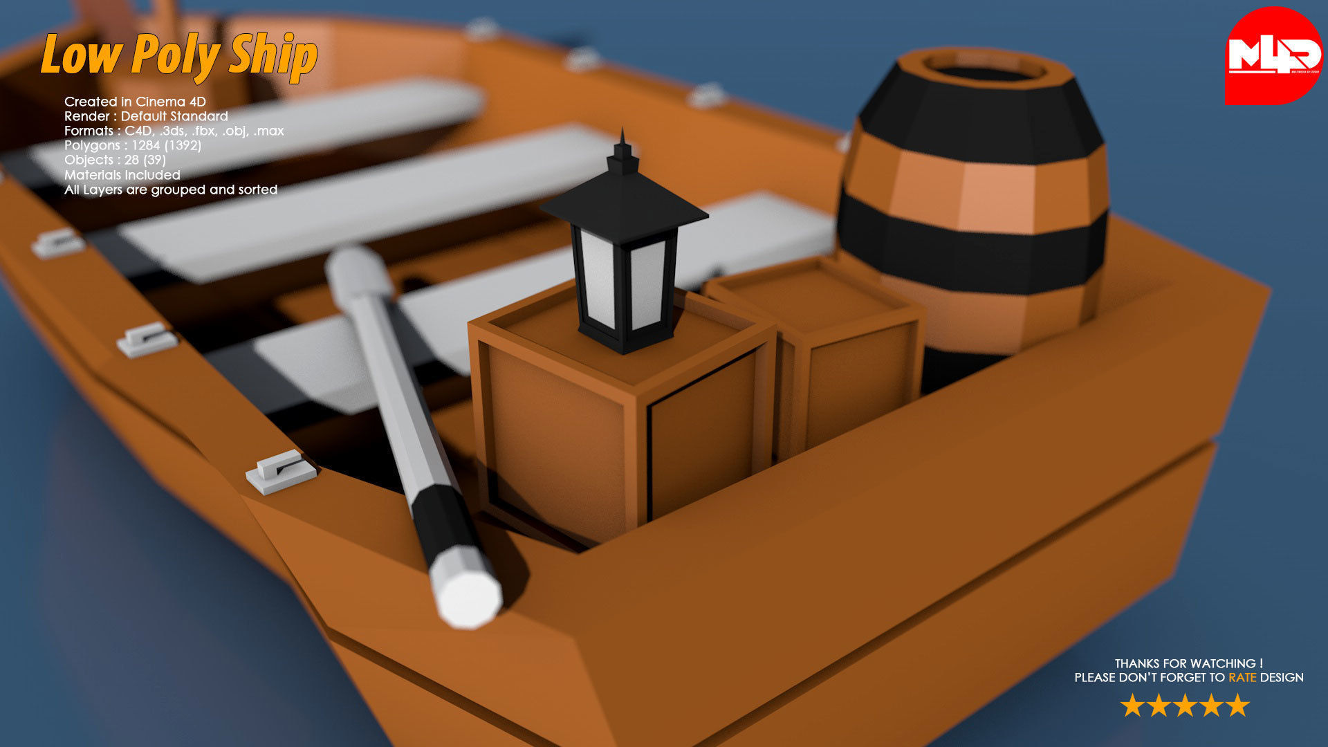 Low Poly Ship Pack Low-poly 3D model_5