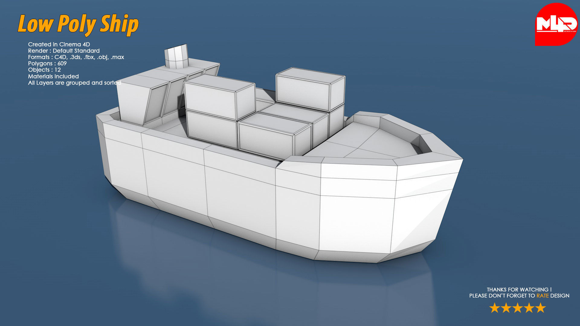 Low Poly Ship Pack Low-poly 3D model_18