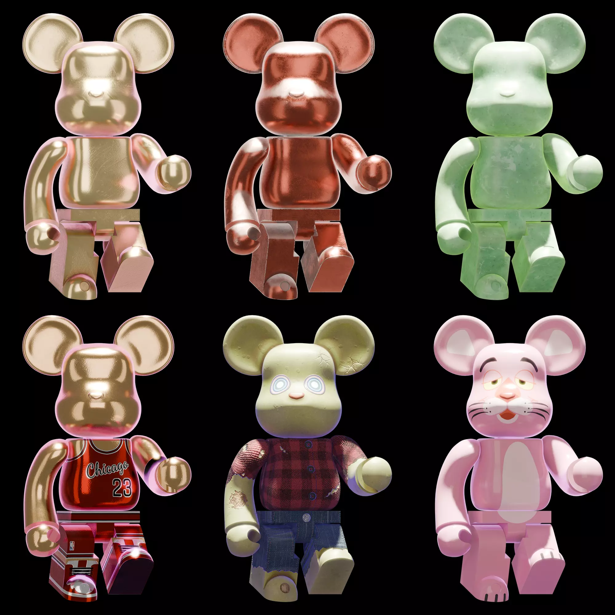 Bearbrick Minifigure - Rigged Low-poly 3D model