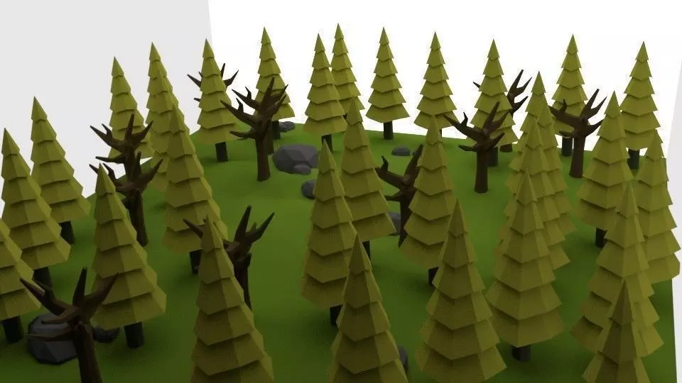 3D model Forest Landscape Low Poly VR / AR / low-poly | CGTrader