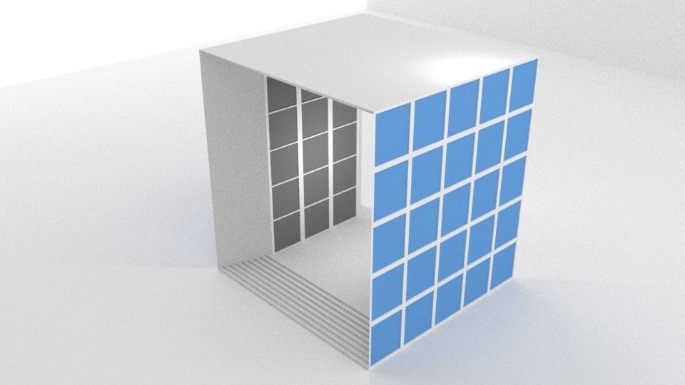 Grande Arche Building Simplified Low-poly 3D model_1