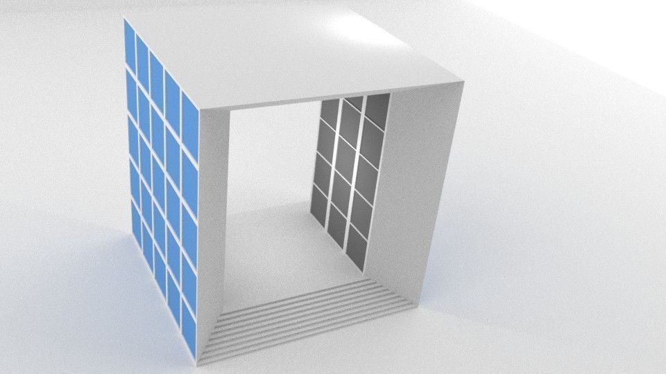 Grande Arche Building Simplified Low-poly 3D model_4