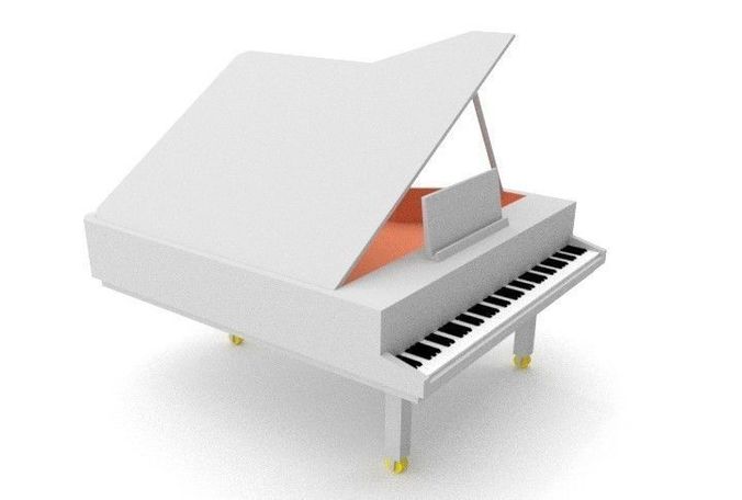 Piano Grand Low-poly 3D model