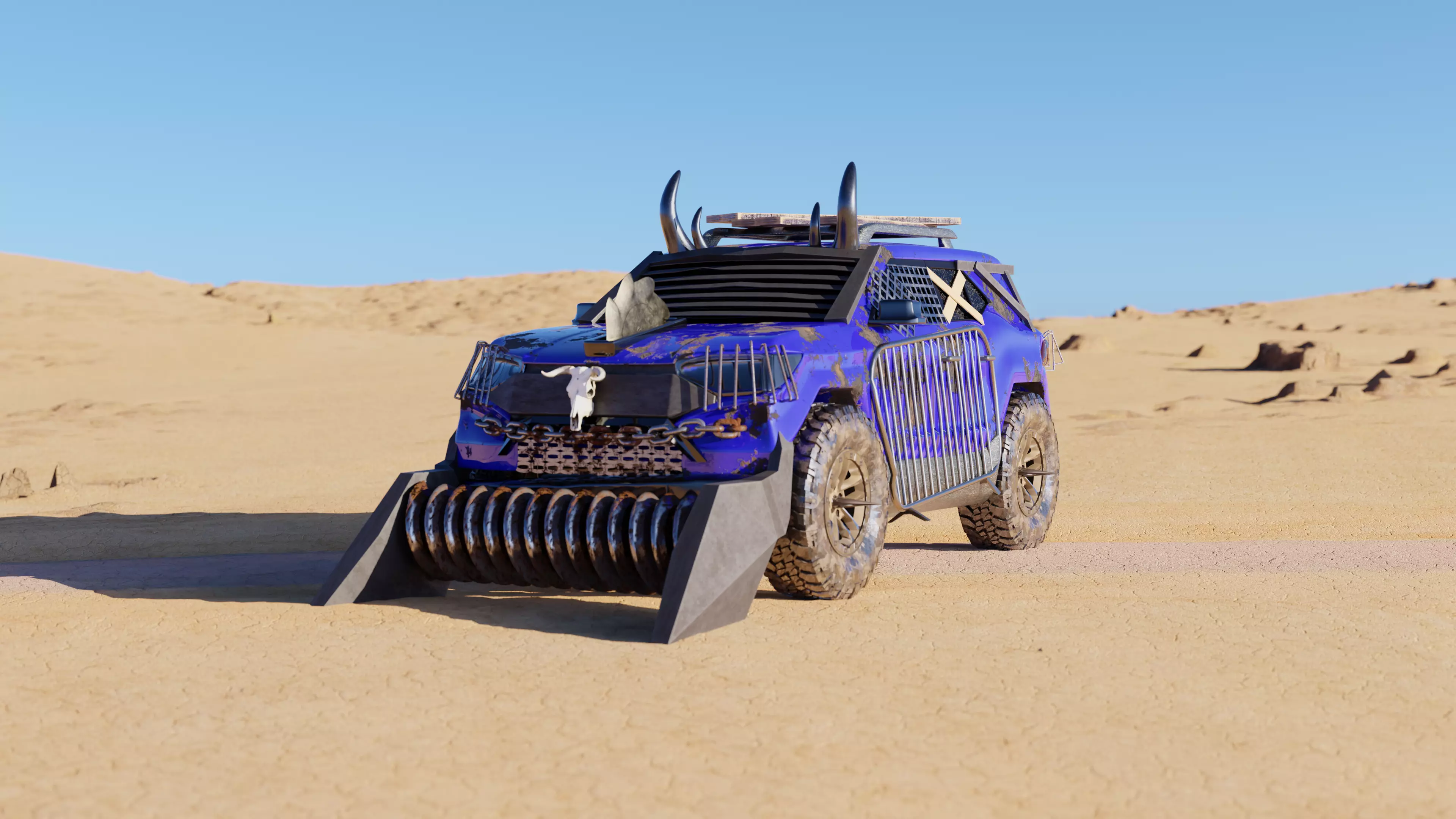 Post Apocalyptic Armored Car - High Poly Model - 4K PBR Textures 3D model