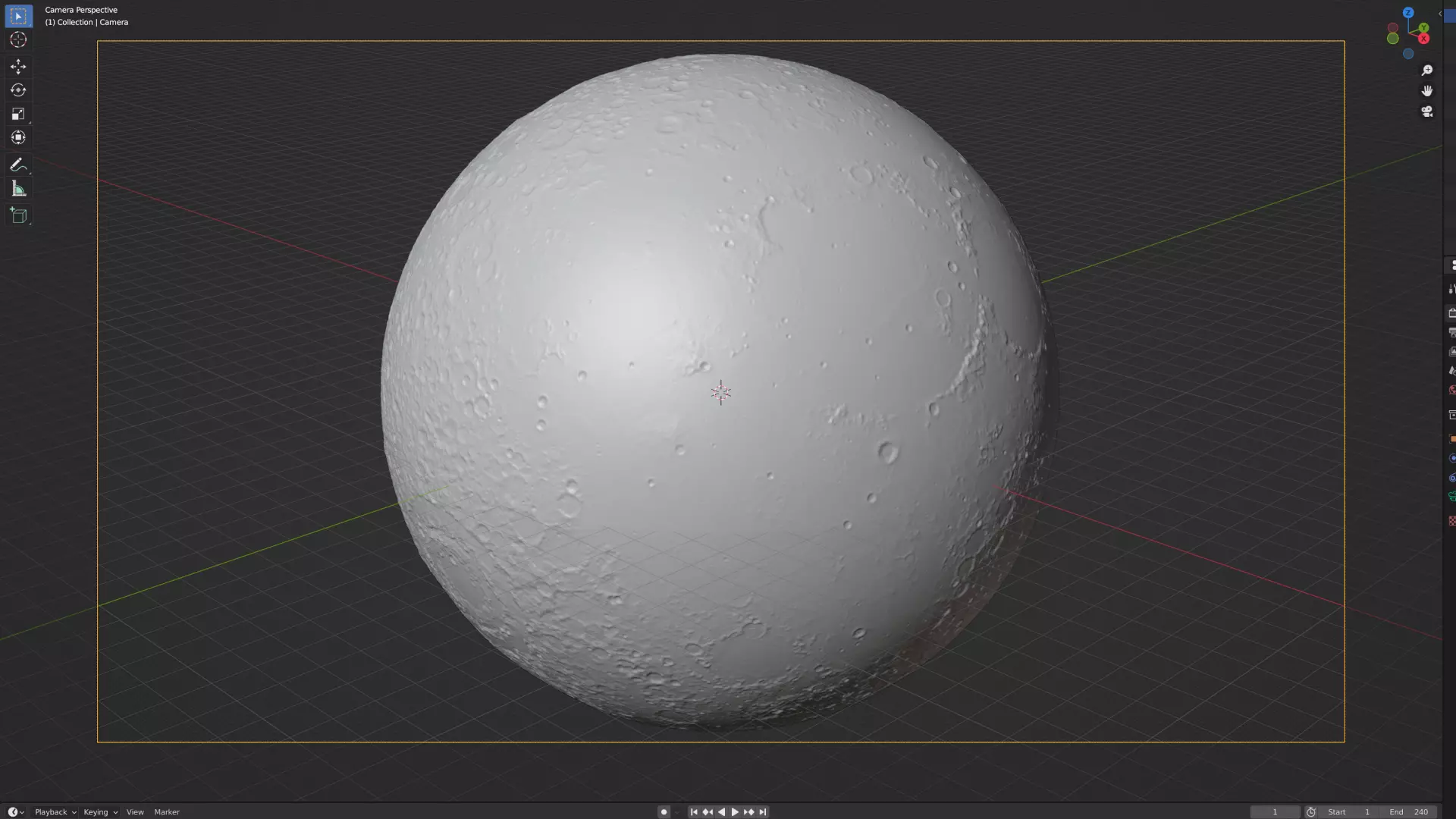 The Moon - High Poly Sculpted Model 3D model_0