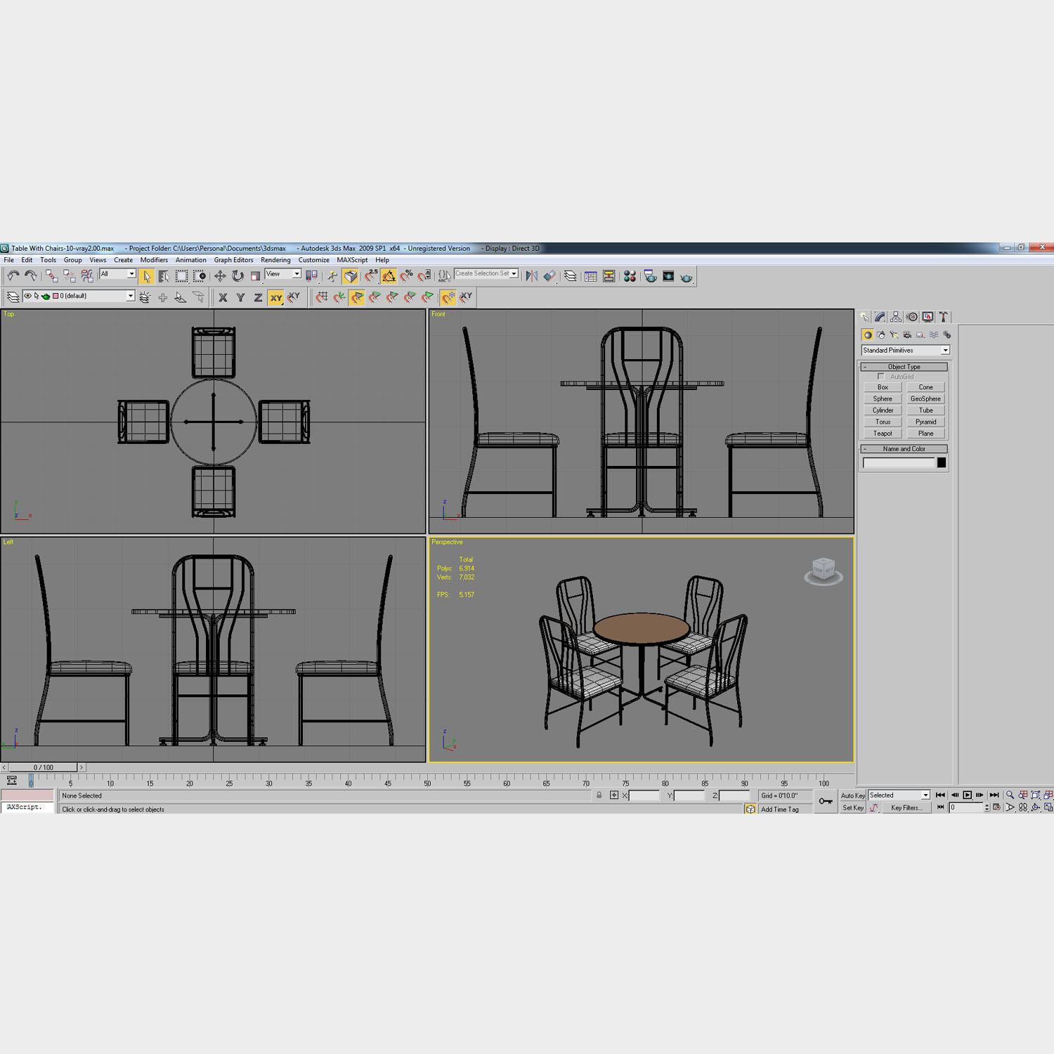 Table with Chairs 3D model_8