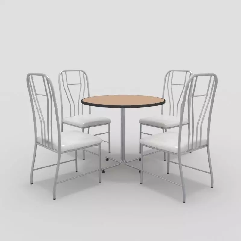 Table with Chairs 3D model_0