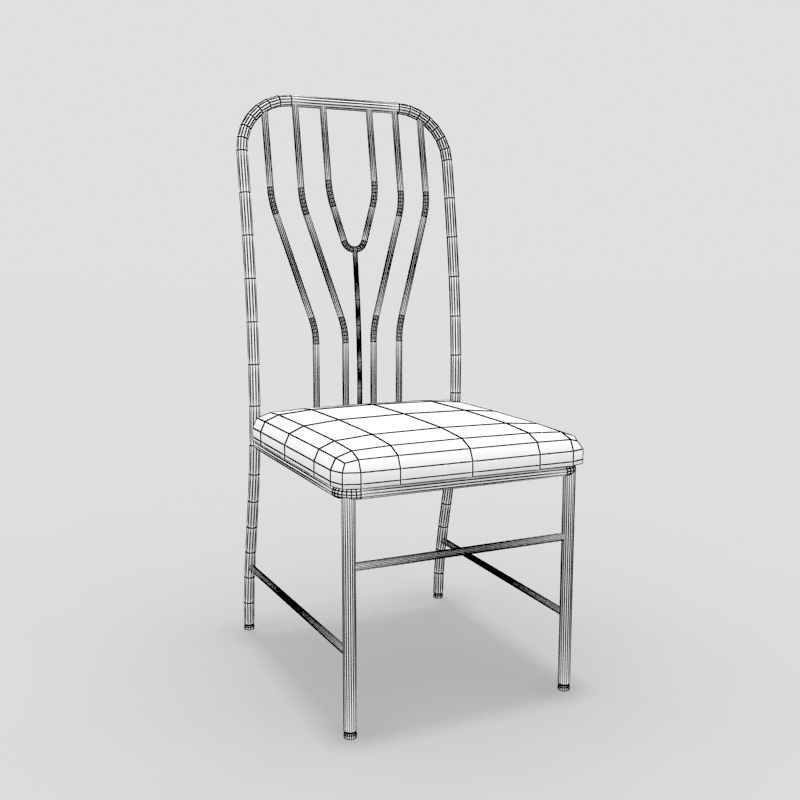 Table with Chairs 3D model_4