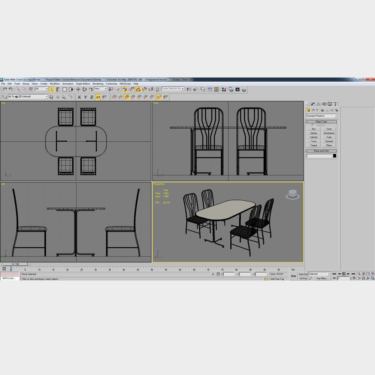 Table with Chairs 3D model_8