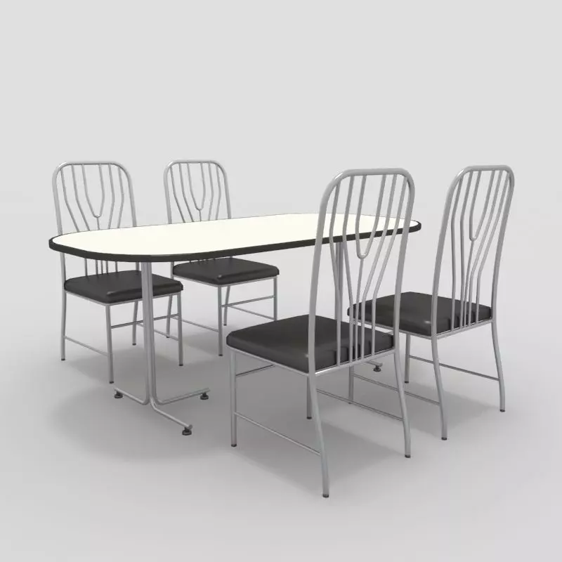 Table with Chairs 3D model_0