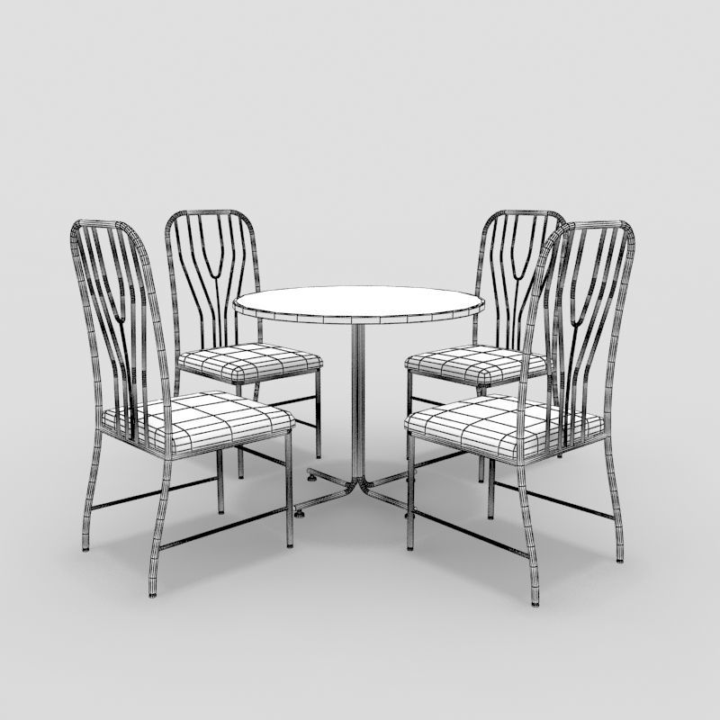 Table with Chairs 3D model_1