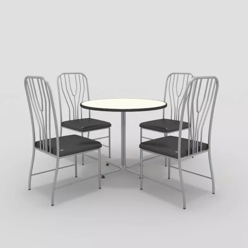 Table with Chairs 3D model_0