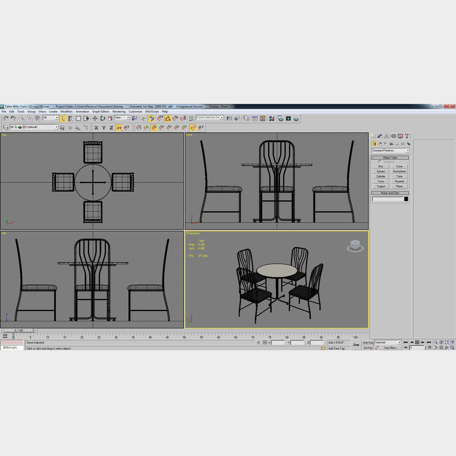 Table with Chairs 3D model_6