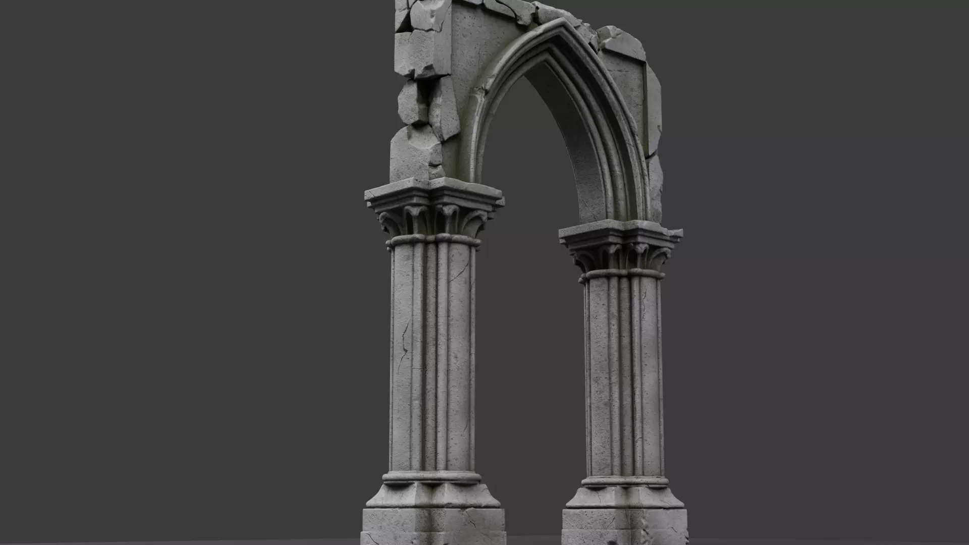 Gothic Ruined Archway 3D model