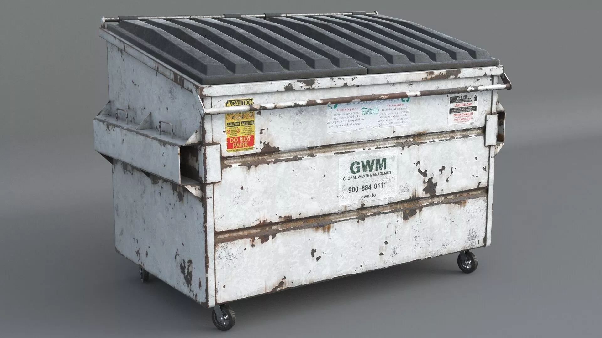 Dumpster White PBR 3D model