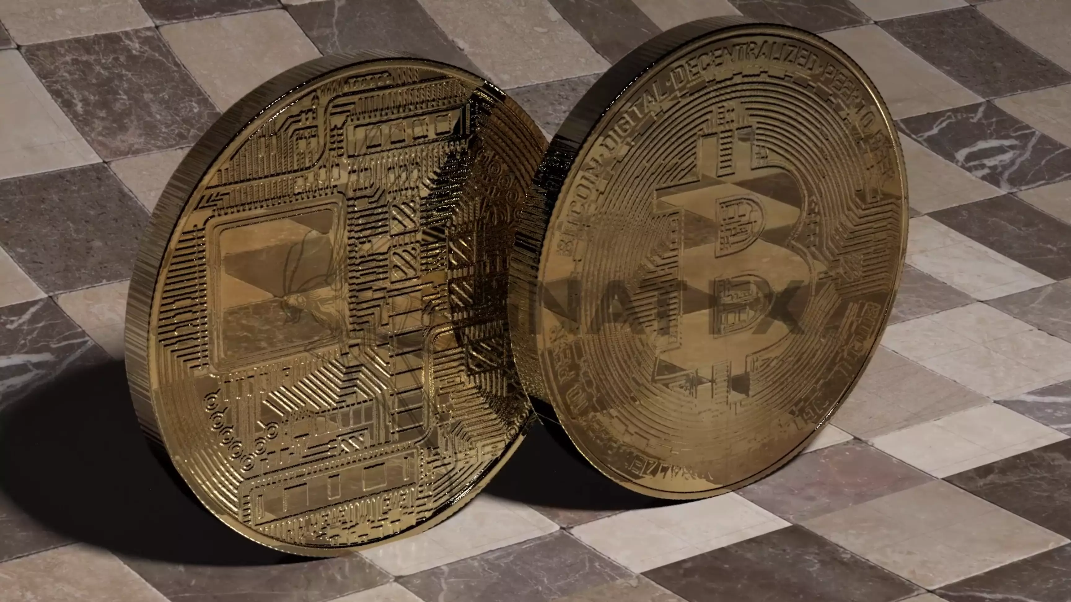 Bitcoin Low-Poly Double-Sided Low-poly 3D model
