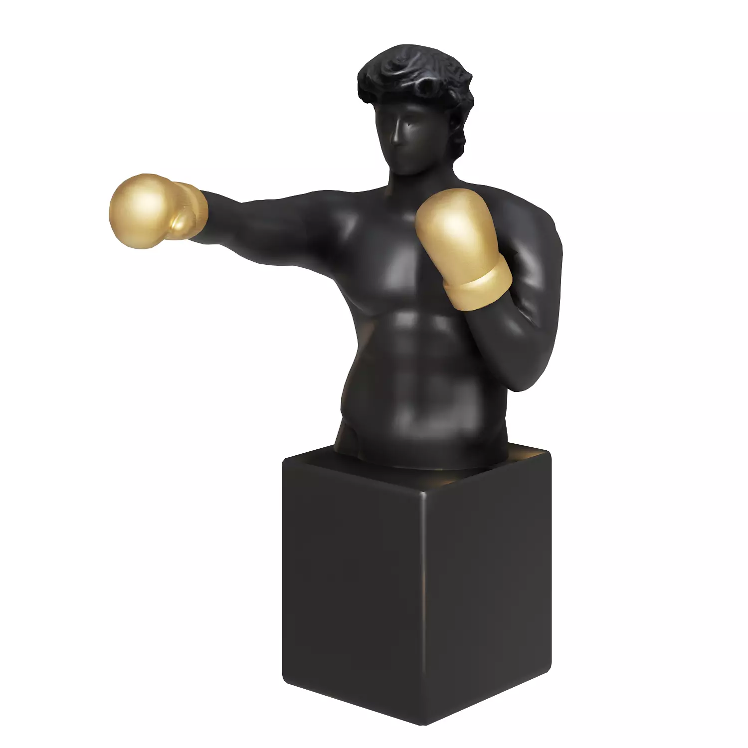 Kare Design - Deco Figurine David Boxer Black Gold - 3D Model Low-poly 3D model