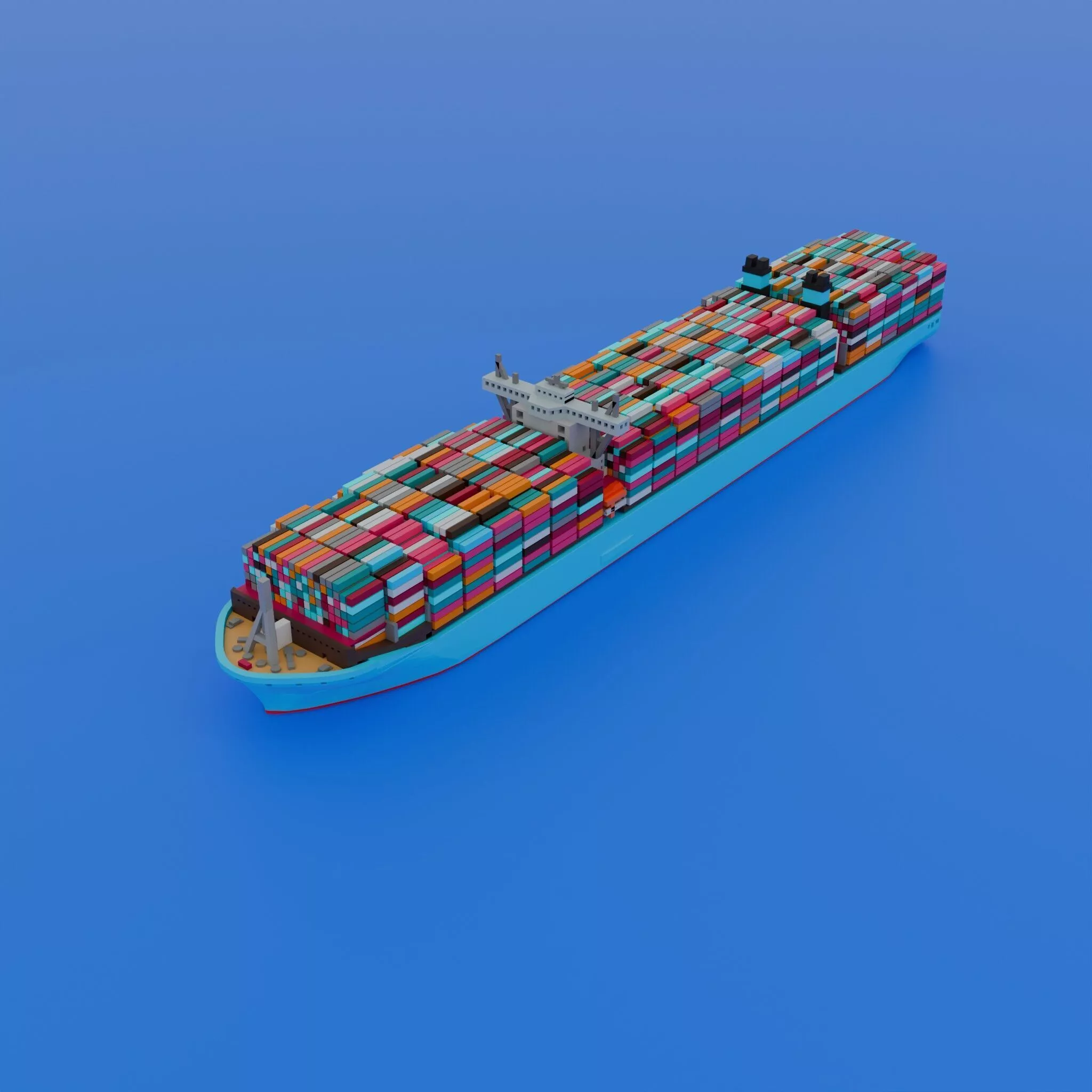 Cargo Ship Low-poly 3D model