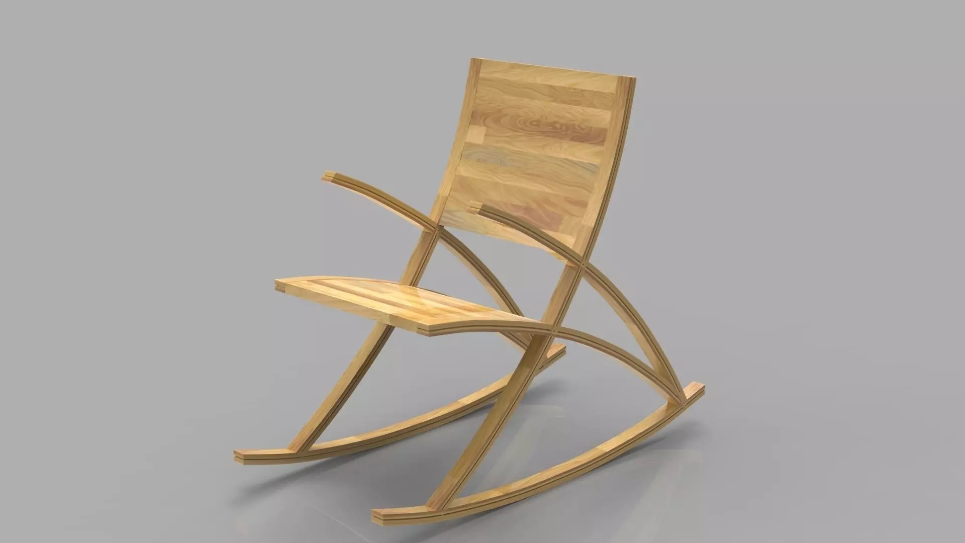 Wishbone Rocking Chair Free low-poly 3D model