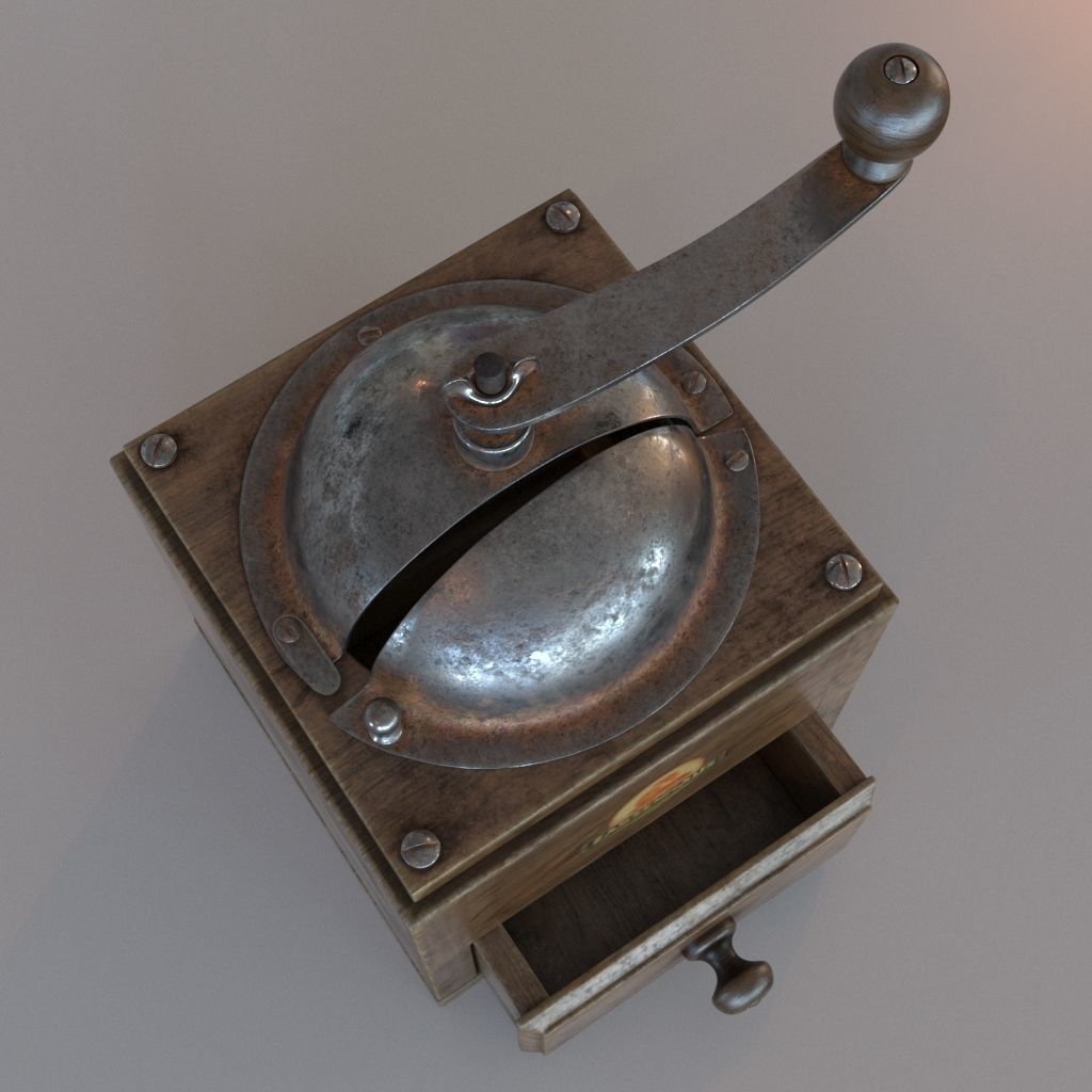 Old Cofee Grinder 3D model_2