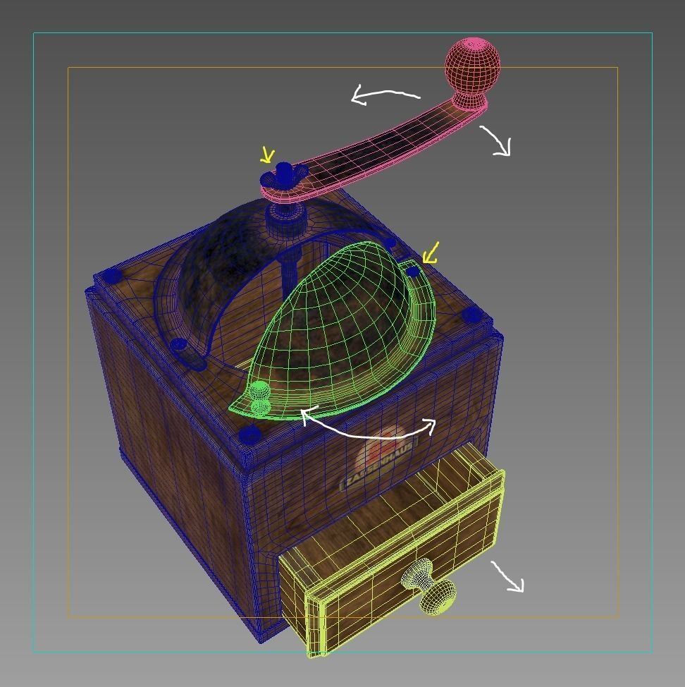 Old Cofee Grinder 3D model_5