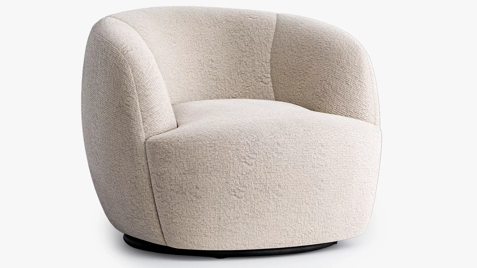 CB2 Gwyneth Boucle Swivel Chair Low-poly 3D model