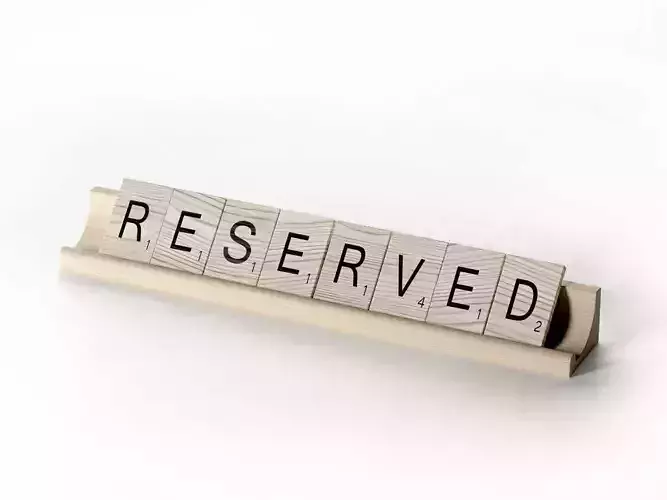 Scrabble Letter Tiles Reserved 3D model