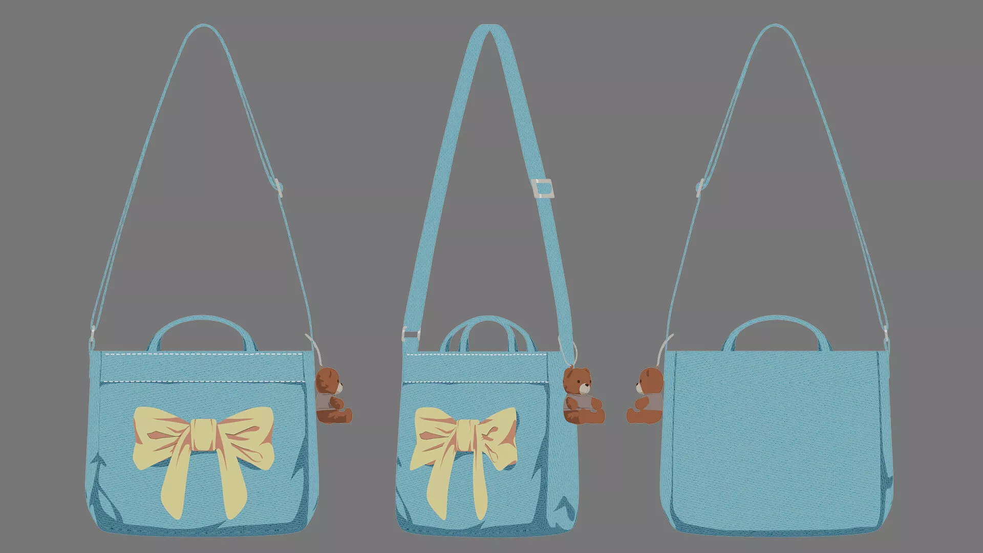 bag toon satchel 3D model
