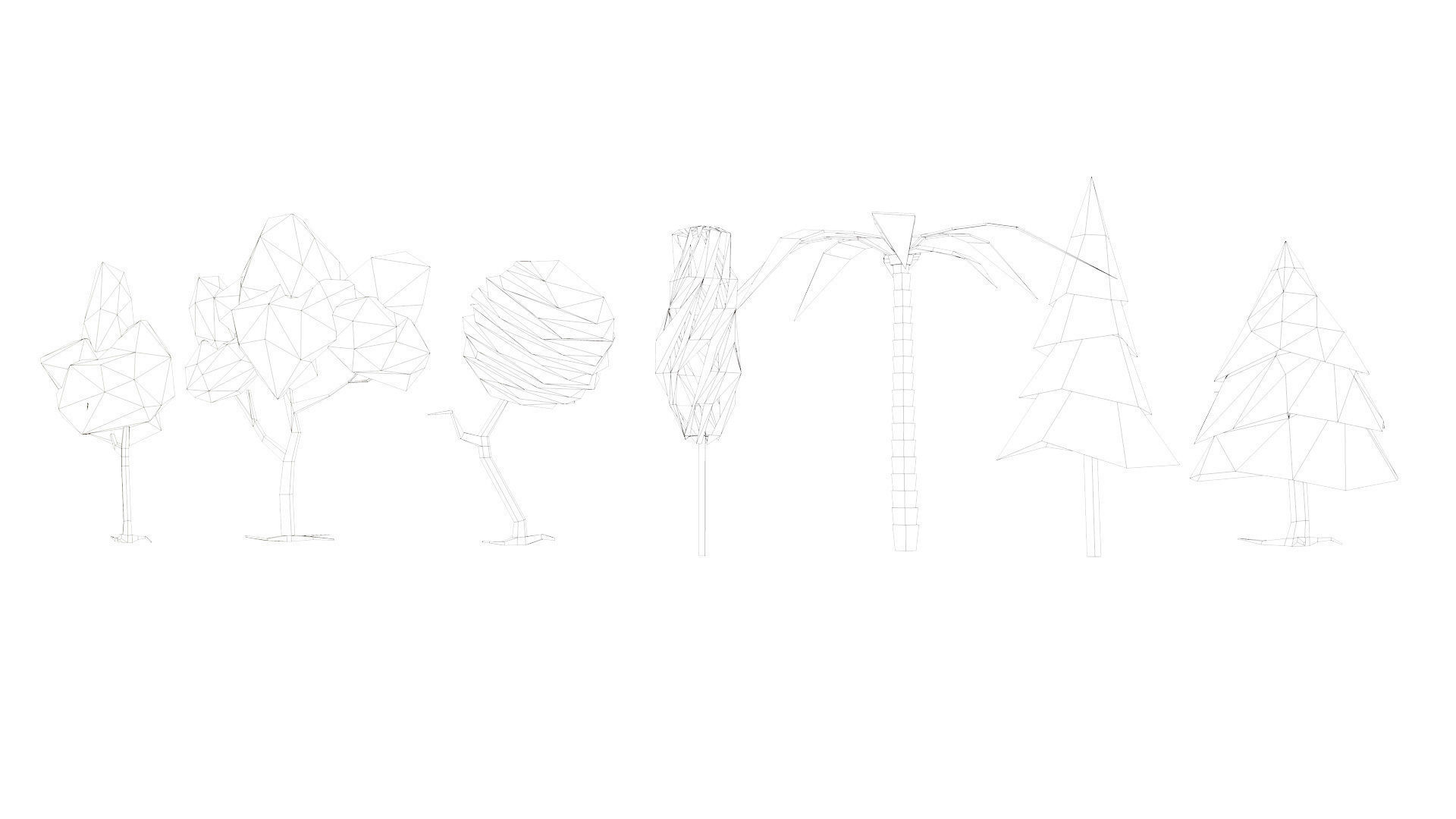 Low Poly Trees Pack 1 Low-poly 3D model_3