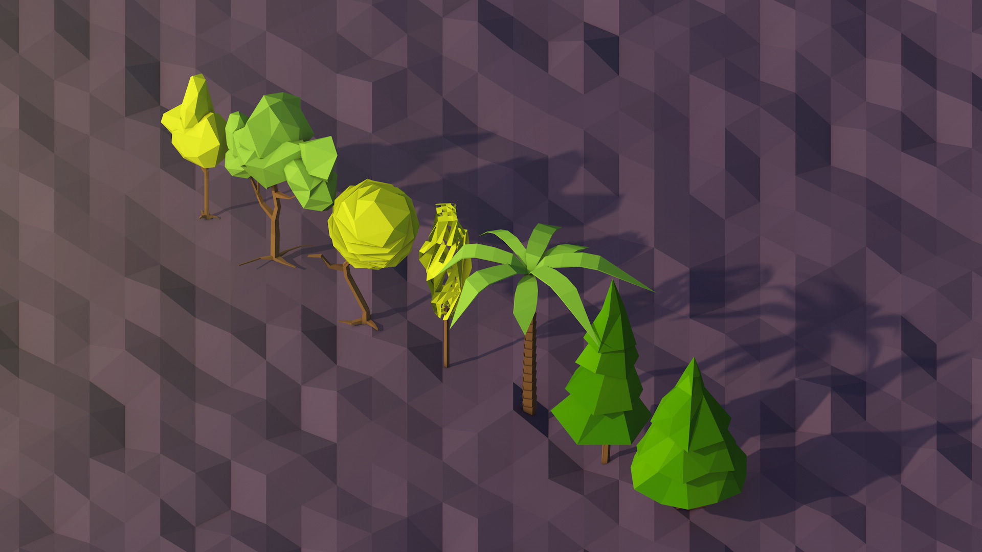 Low Poly Trees Pack 1 Low-poly 3D model_1
