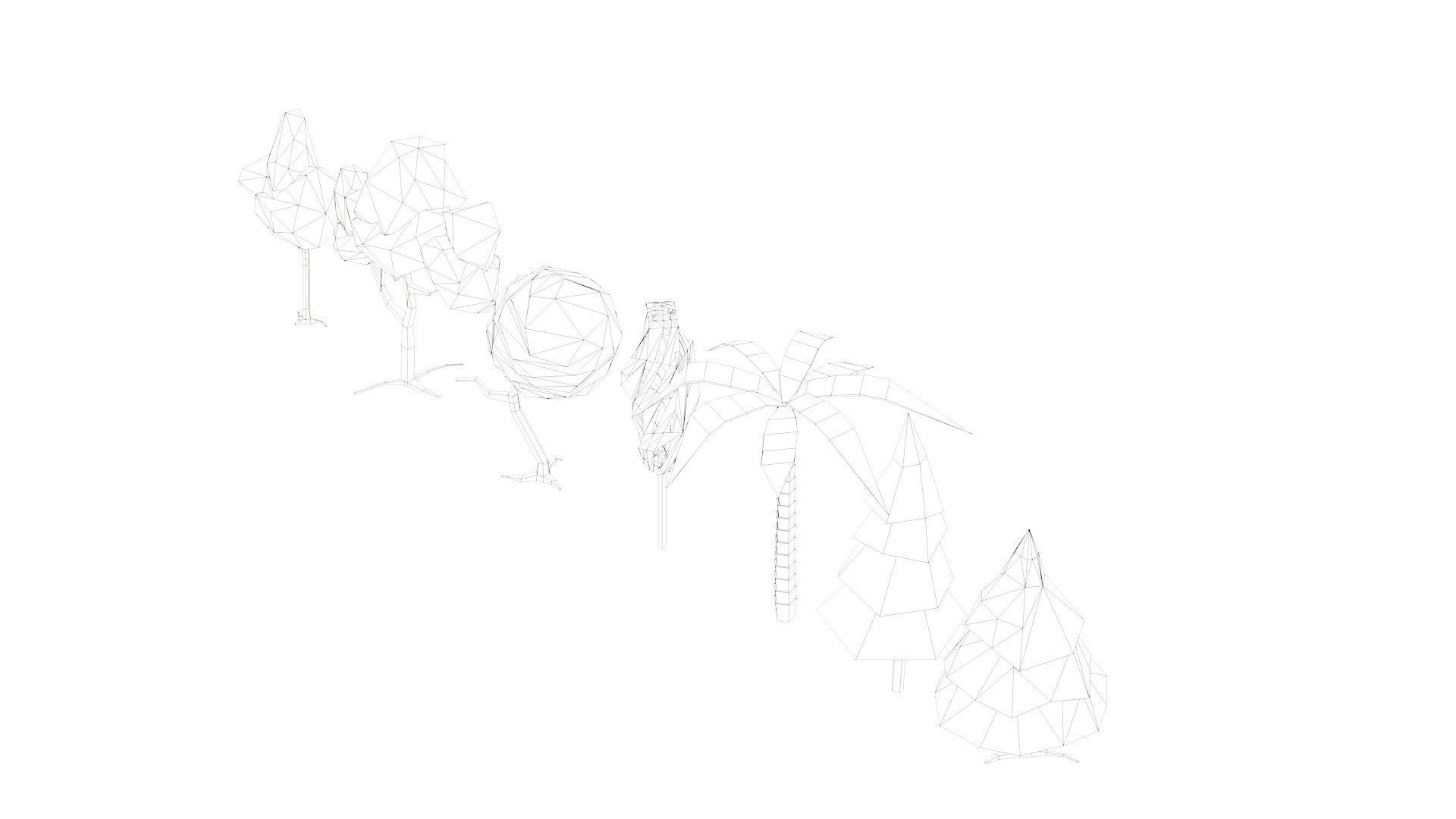 Low Poly Trees Pack 1 Low-poly 3D model_4