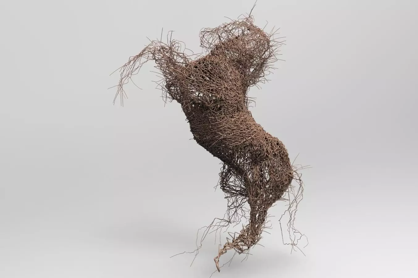 Wire horse sculpture 3D model_0