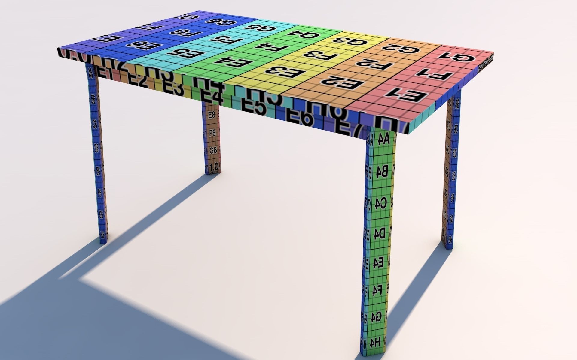 Low Poly UV Mapped  Desk Table Free low-poly 3D model_4