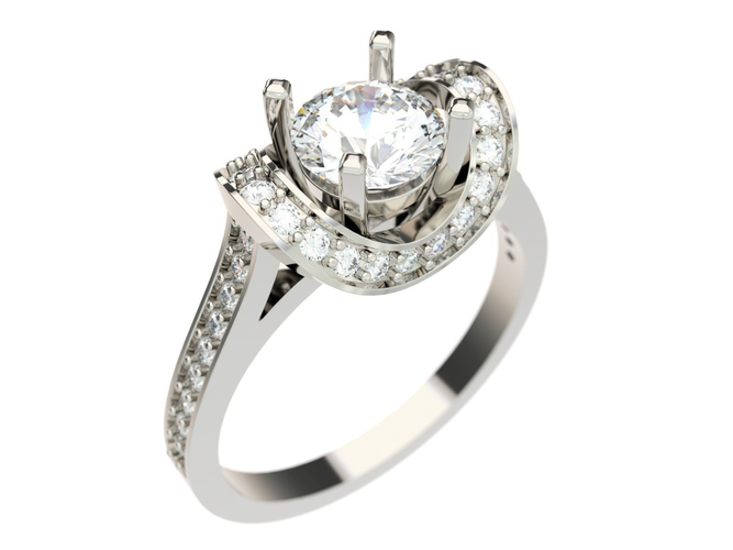 Ring diamond halo engagement