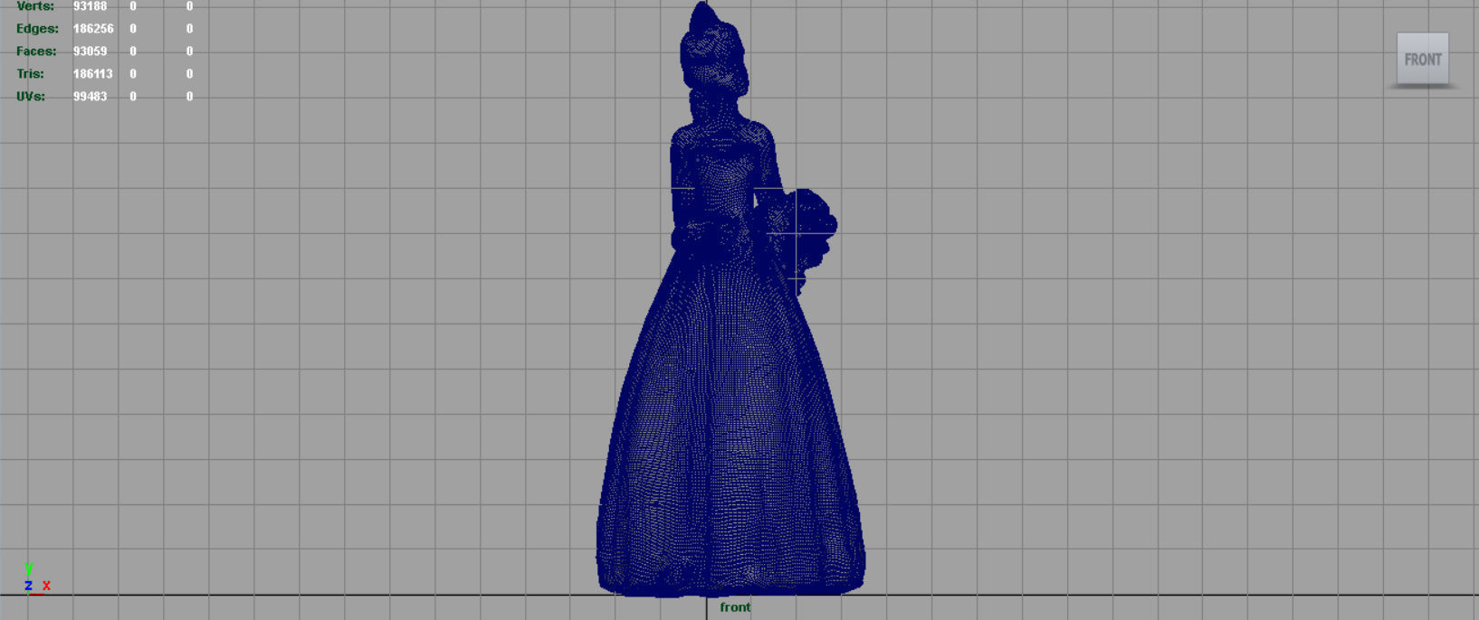Bride in wedding dress Low-poly 3D model_17