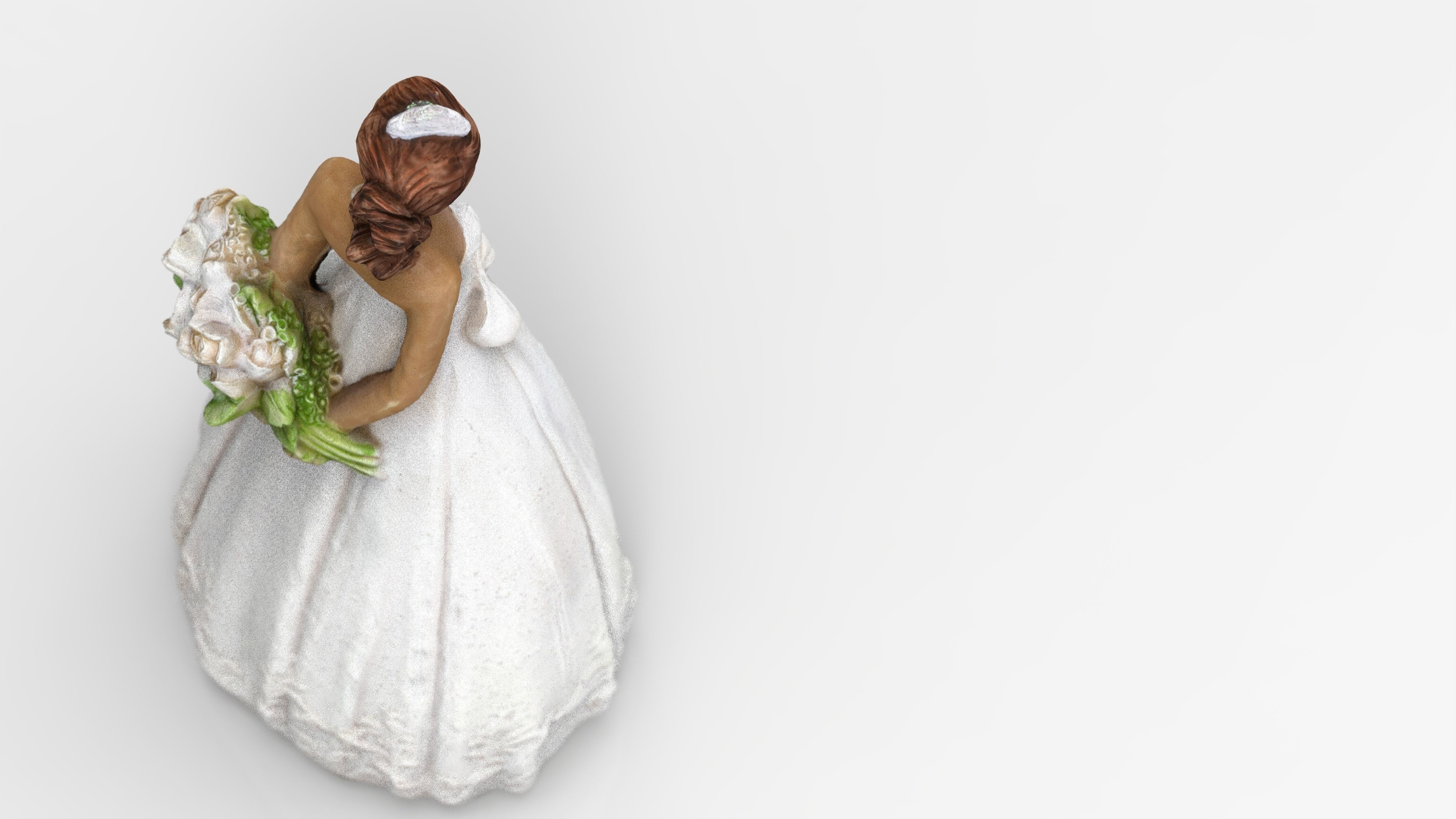 Bride in wedding dress Low-poly 3D model_8
