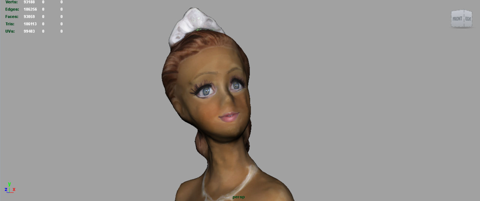 Bride in wedding dress Low-poly 3D model_14