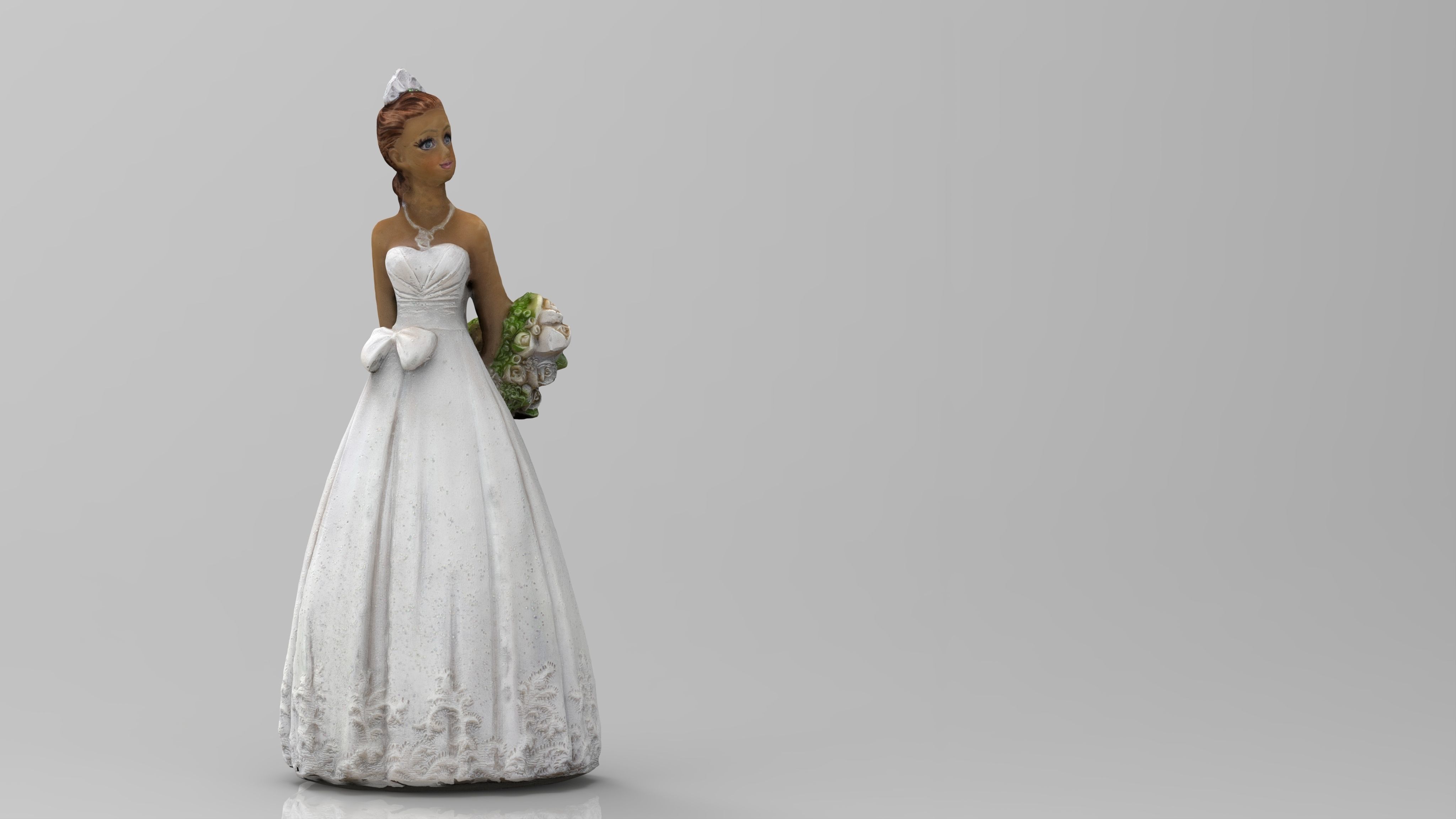 Bride in wedding dress Low-poly 3D model_3