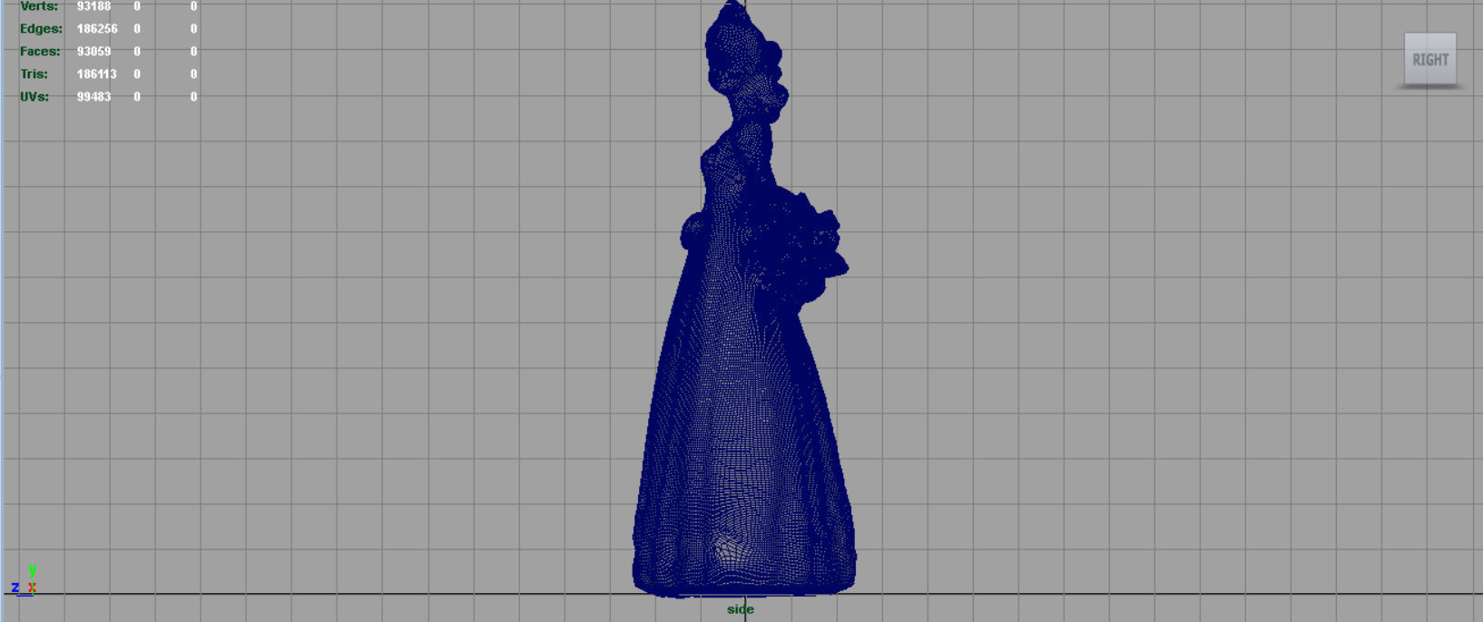 Bride in wedding dress Low-poly 3D model_15
