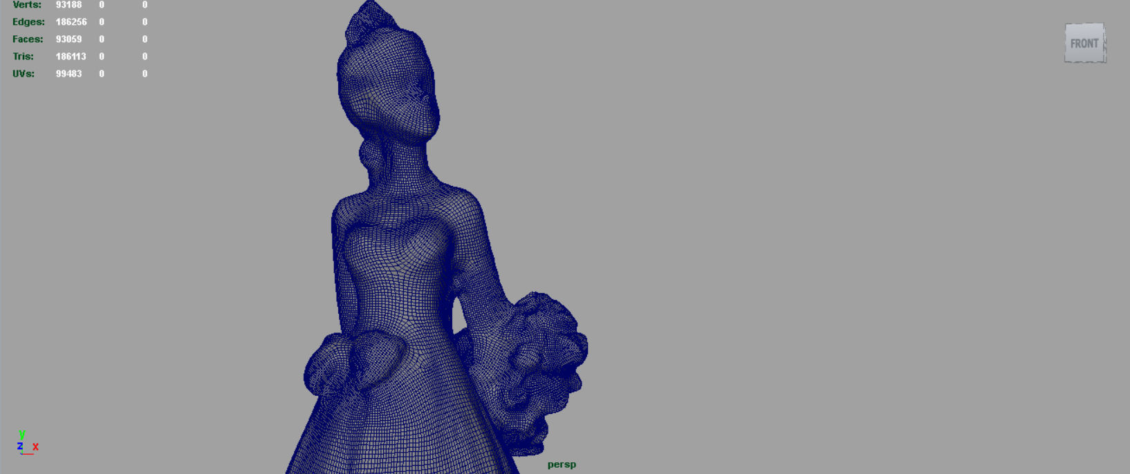 Bride in wedding dress Low-poly 3D model_13
