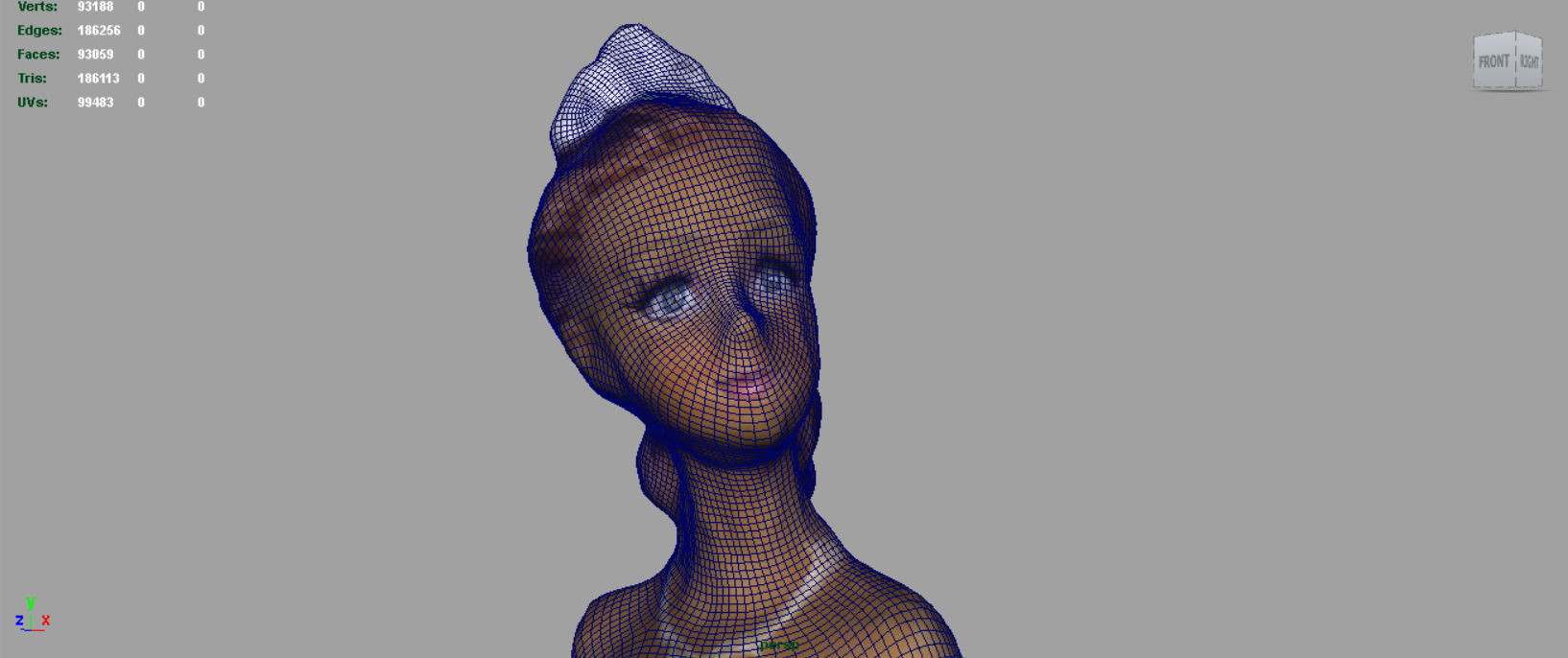 Bride in wedding dress Low-poly 3D model_18