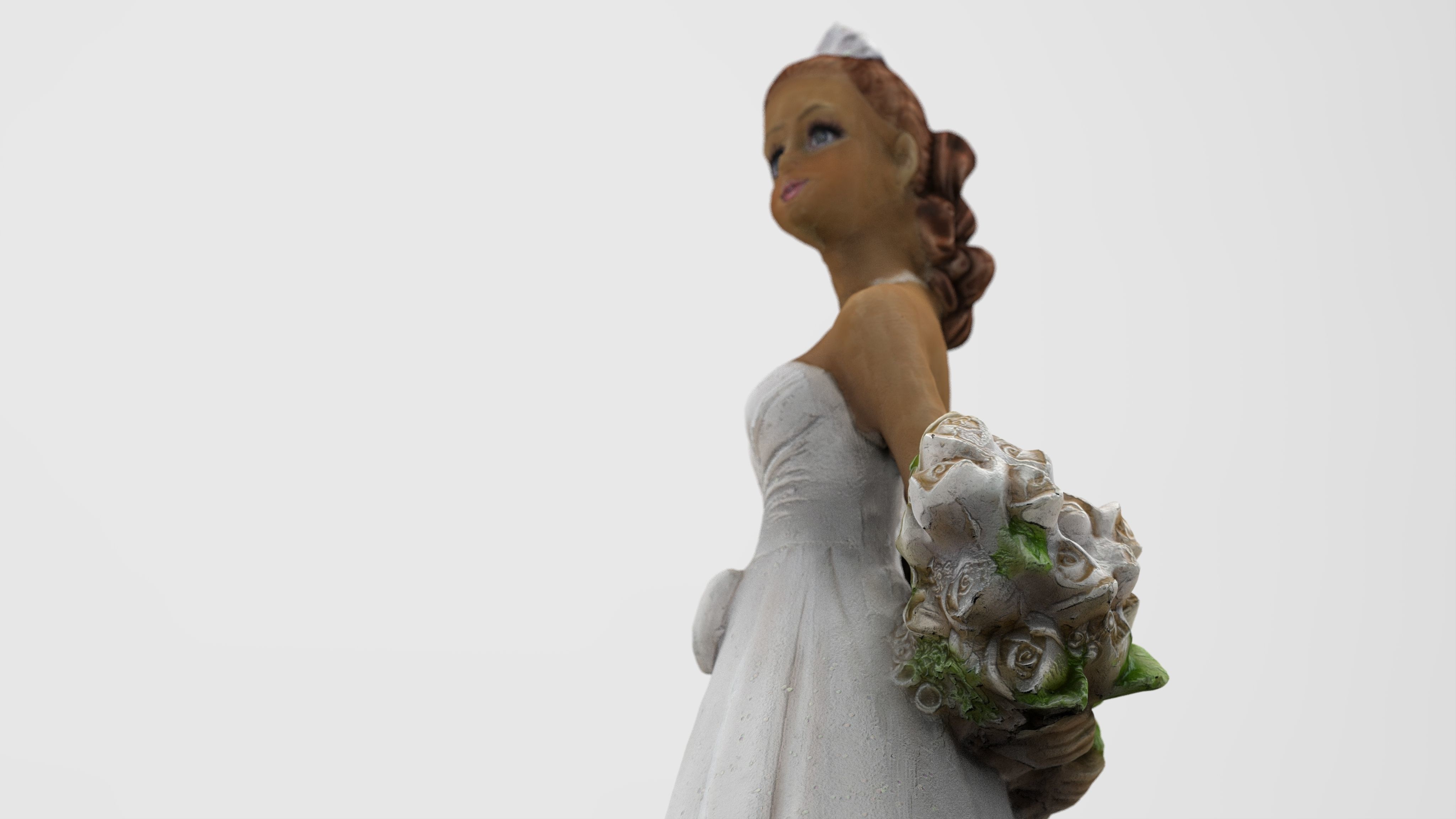 Bride in wedding dress Low-poly 3D model_6