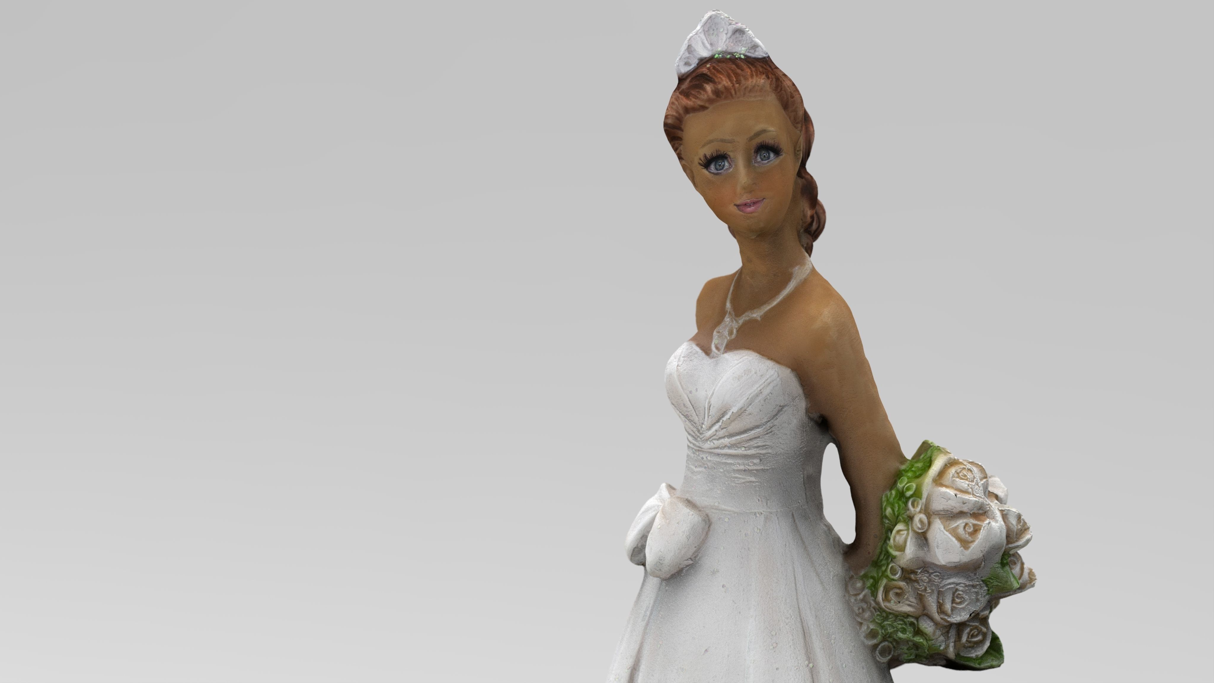Bride in wedding dress Low-poly 3D model_4
