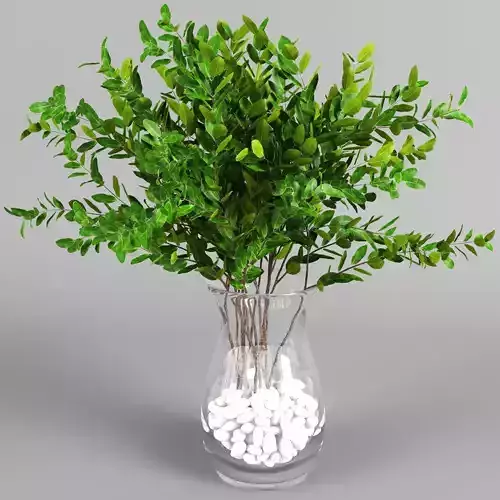 Vase with leaves