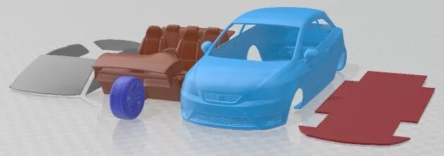 Seat Ibiza 3 Door 2013 Printable Car 3D print model