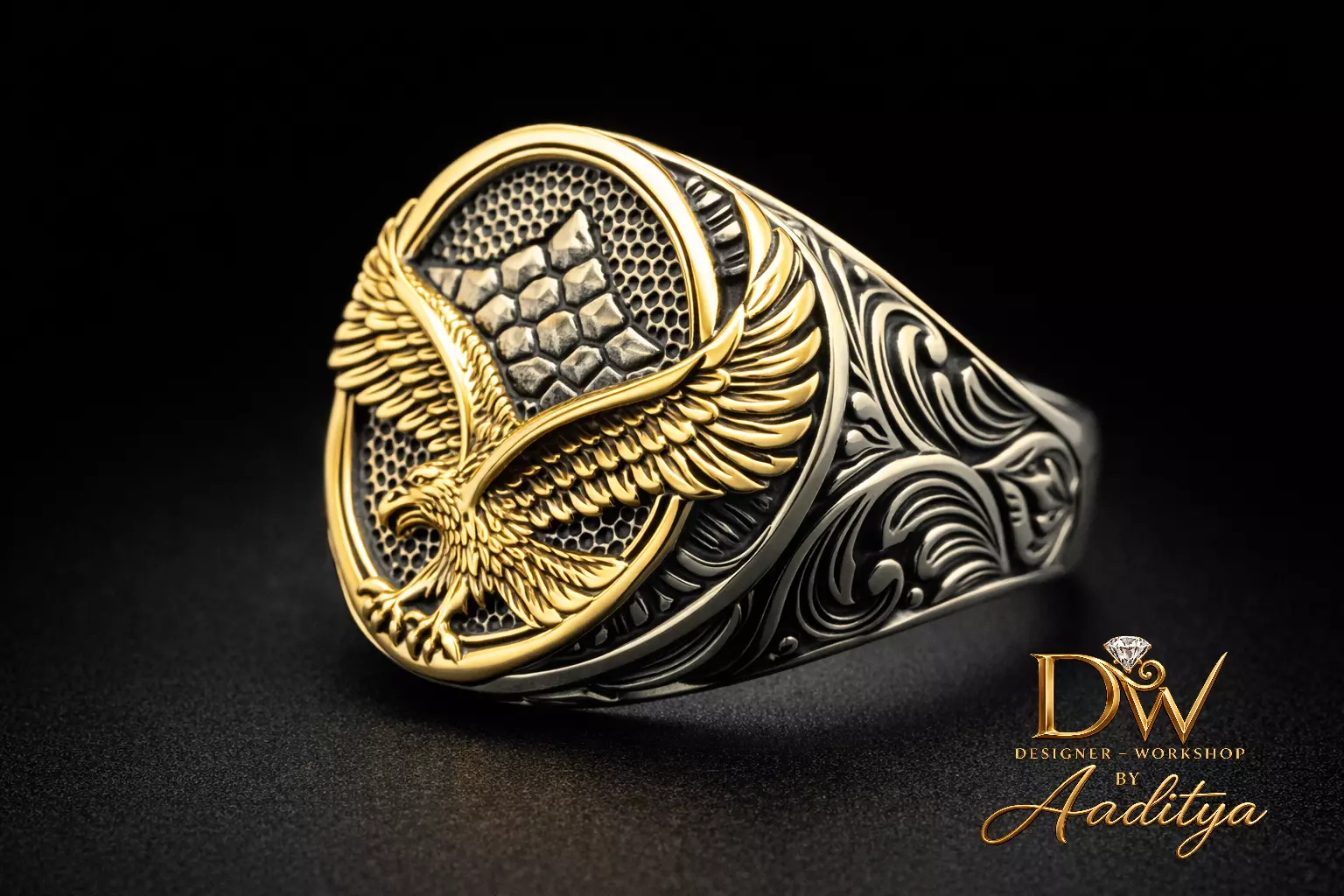 Ornate Eagle Ring 3D print model