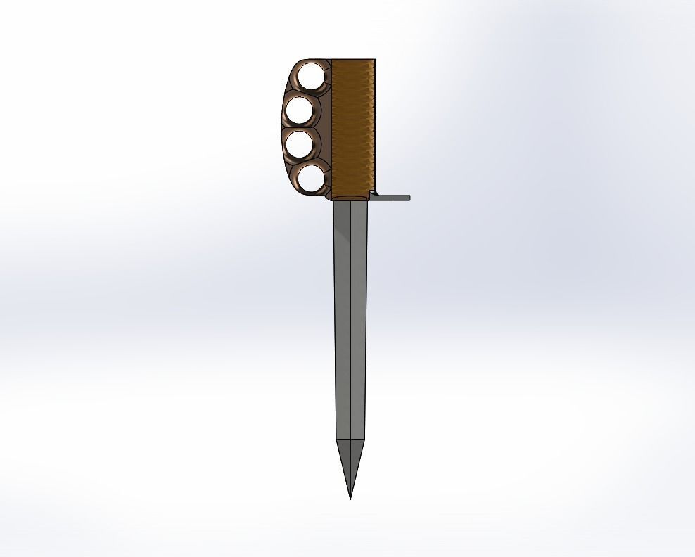 knuckle duster Low-poly 3D model_1