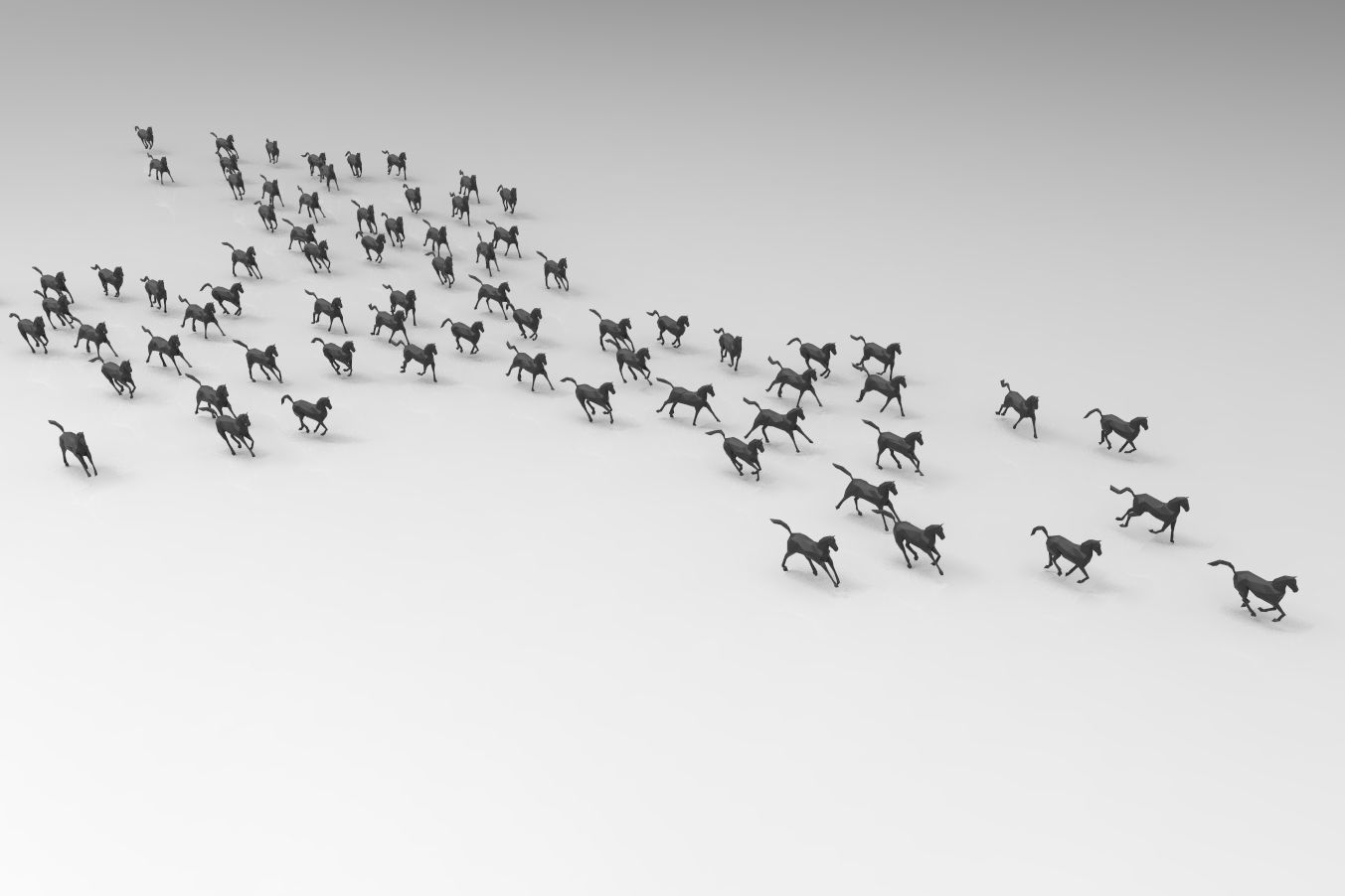 Low poly running horses - 23pcs posed Low-poly 3D model_10